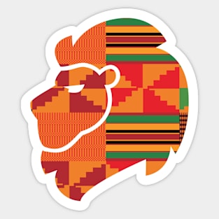 Lion Animal with African Kente Pattern Sticker